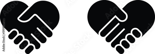 Handshake icon set vector symbol of agreement partnership trust business deal greeting collaboration communication professional support unity concept collection group.