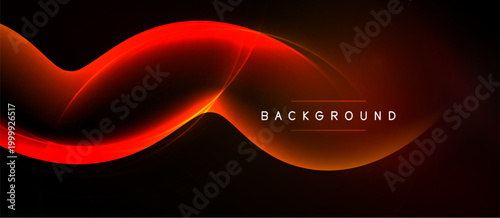 Abstract red wave design over black background. Modern, dynamic lines create flowing visual effect. Text reads background.