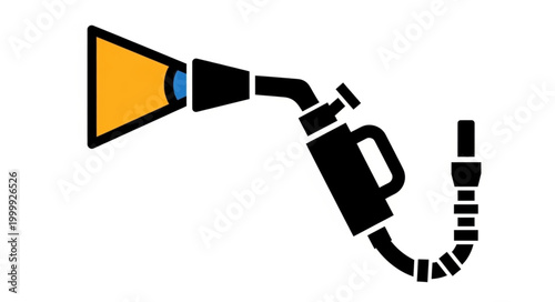Illustration of a foam applicator tool for construction and insulation.