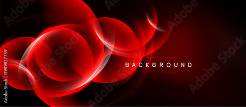 Abstract red design. Flowing shapes create dynamic visual impact. Dark background emphasizes bright curves, text reads background.