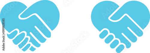 Handshake icon set vector symbol of agreement partnership trust business deal greeting collaboration communication professional support unity concept collection group.