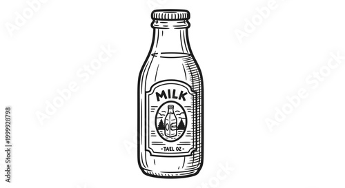 Glass bottle of milk.