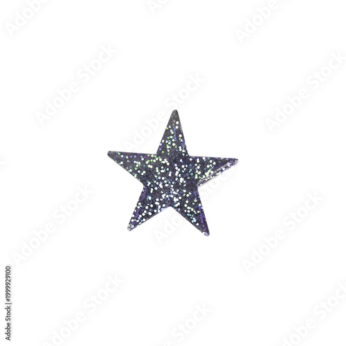 Silver Glitter Star Sticker Glow Sparkle