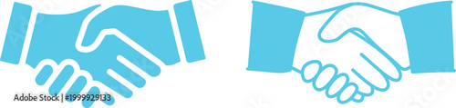 Handshake icon set vector symbol of agreement partnership trust business deal greeting collaboration communication professional support unity concept collection group.