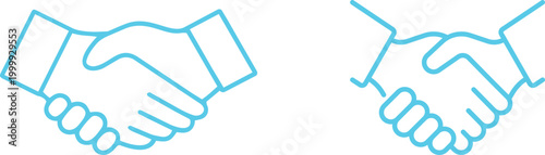 Handshake icon set vector symbol of agreement partnership trust business deal greeting collaboration communication professional support unity concept collection group.