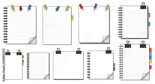 Colorful Notebooks with Clips.