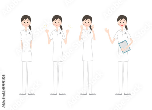 看護師のポーズセット