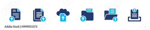 File upload icon set. upload, transfer, data, cloud, storage. solid style icon collection.