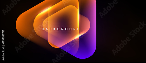 Abstract vibrant layers overlap, creating glowing effect. Dark background emphasizes colorful design, text reads background.