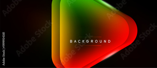 Abstract vibrant shape dominates black space. Gradient colors blend, creating dynamic visual effect. Text reads background.