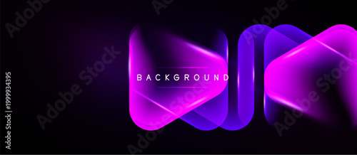 Abstract purple glowing shapes over black background. Modern design element, dynamic composition, vibrant colors. Text reads BACKGROUND.