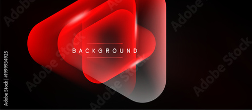 Abstract red shapes overlap, creating dynamic visual effect. Background is black, text reads background. Modern design element.