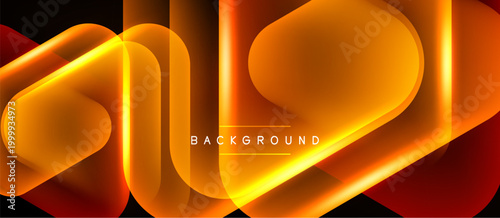 Abstract orange layers create dynamic flow. Bright gradients suggest energy, movement, modern design. Text reads background.
