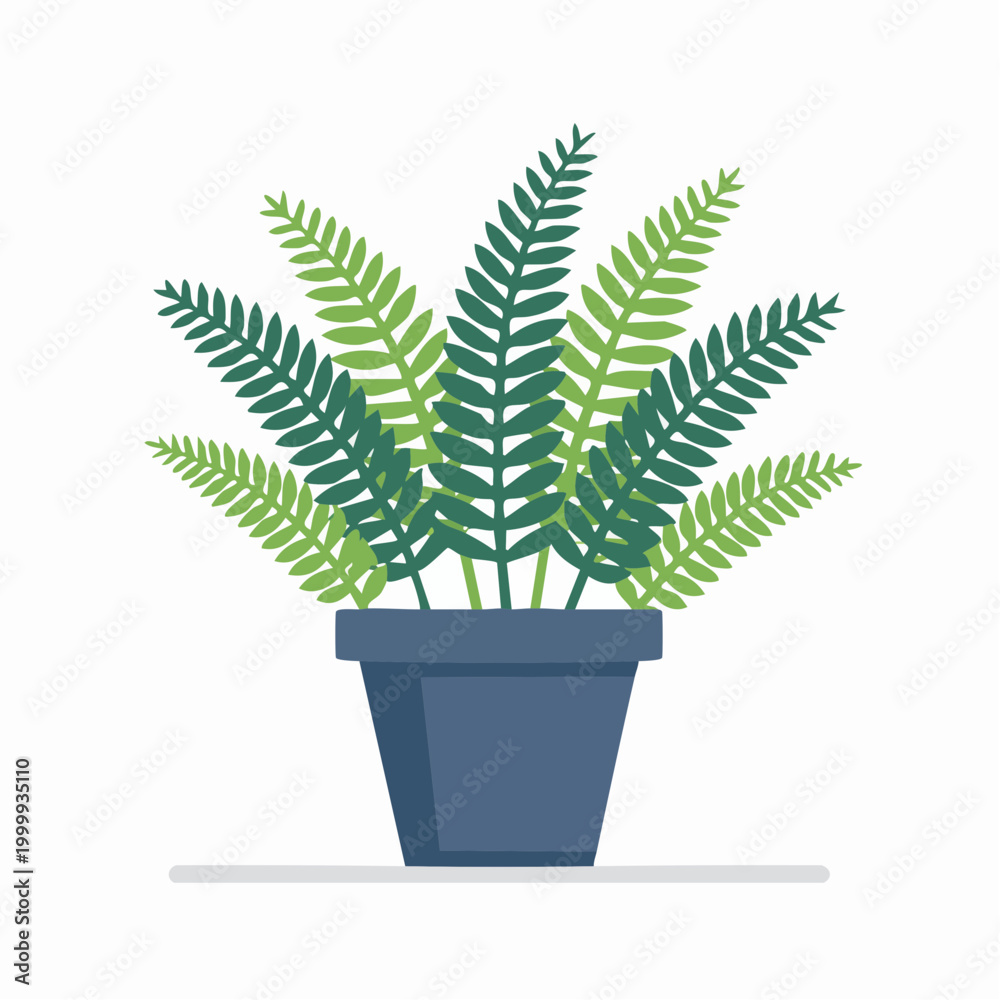 Fototapeta premium Potted Fern Plant Illustration