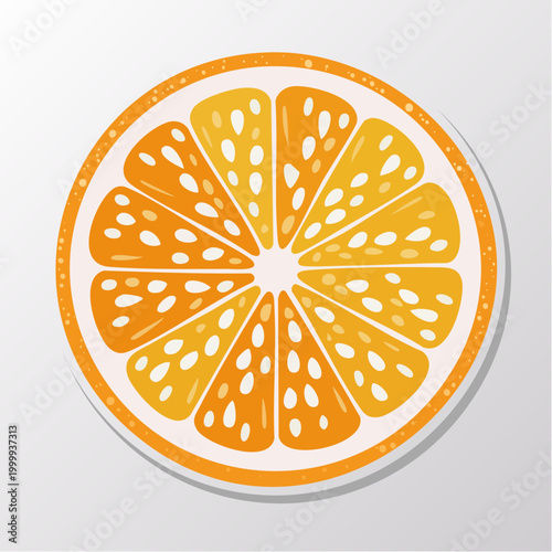 Stylized illustration of a fresh orange slice
