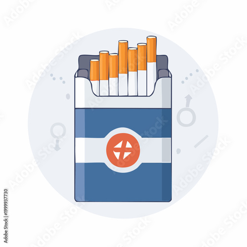 Pack of cigarettes with warning symbol