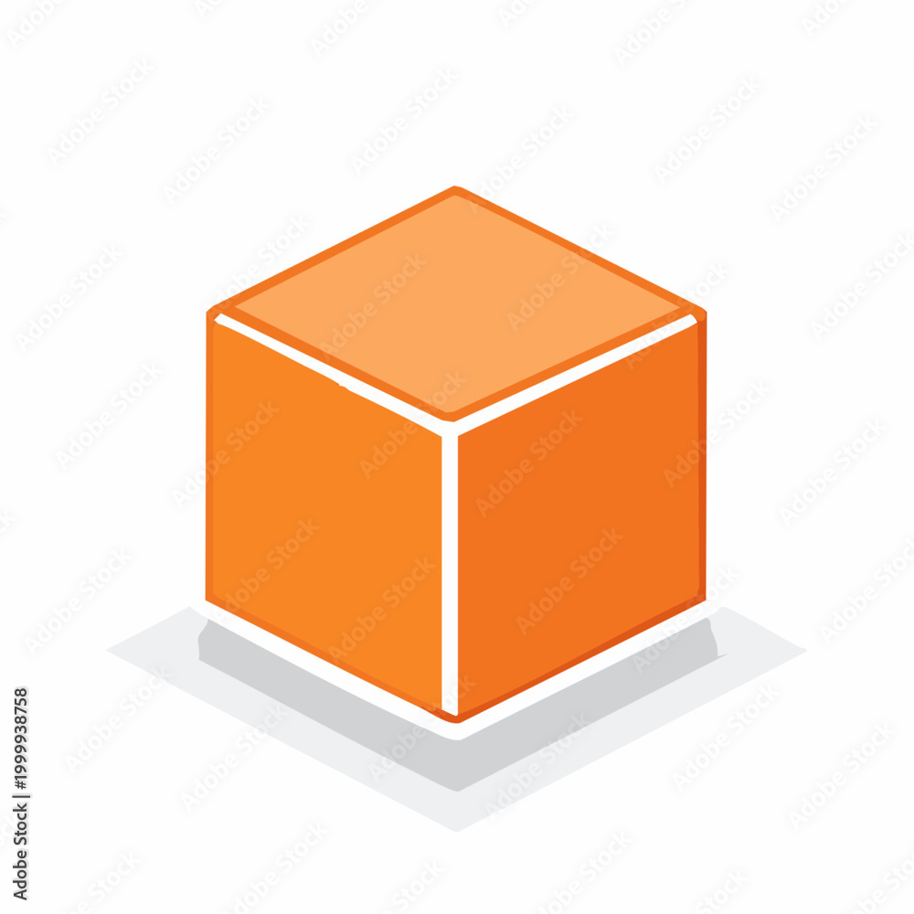 Fototapeta premium Orange 3D Cube Icon