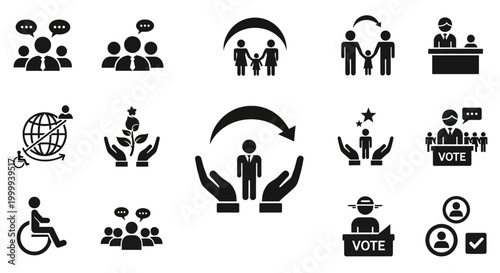 Group of People and Family Illustration Icons for Web and Mobile