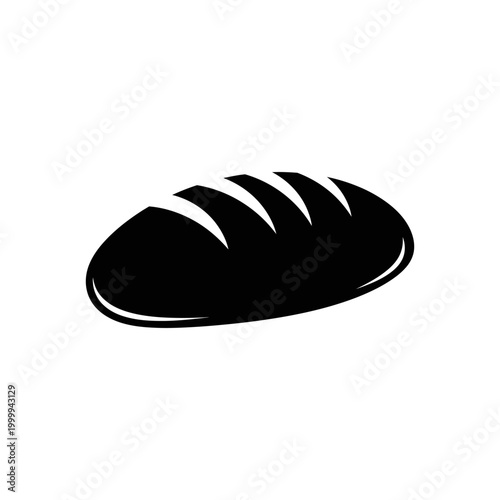 A fresh brown loaf of delicious bakery bread and a sweet pastry croissant vector illustration isolated on a white background for breakfast meal design