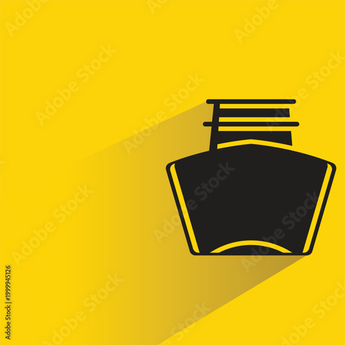 inkpot icon with shadow on yellow background