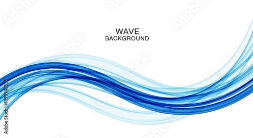 Elegant blue abstract wavy lines flowing with dynamic energy across a clean white backdrop, perfect for creative design projects