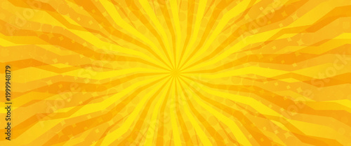 Yellow Comic Style Background. Modern creative pop art rays halftone style background. Clean anime halftone backdrop