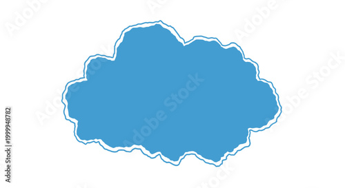 Bild auf Leinwand Blue Cloud Shape Graphic Design Element.