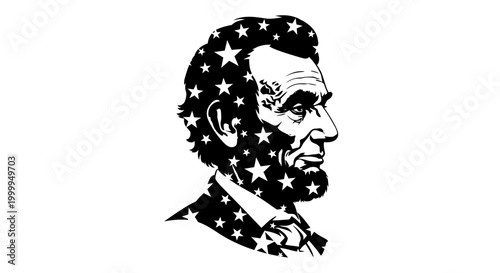American president Abraham Lincoln portrait.