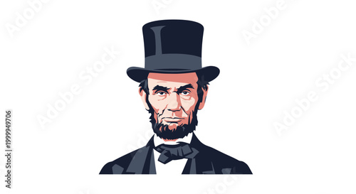 Abraham Lincoln American President Portrait Illustration.
