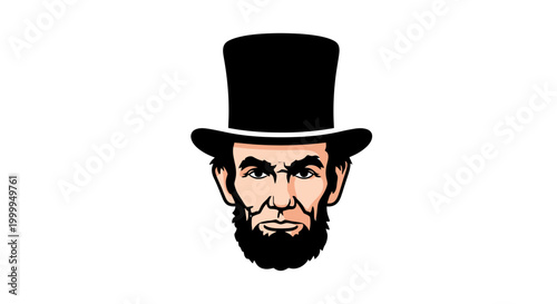 Cartoon illustration of Abraham Lincoln face.