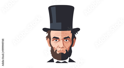 Illustration of Abraham Lincoln Face.