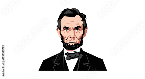 Abraham Lincoln American President Portrait.