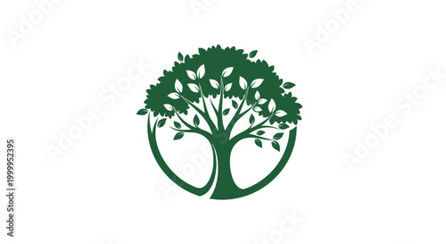 Green Tree of Life Circular Logo Design