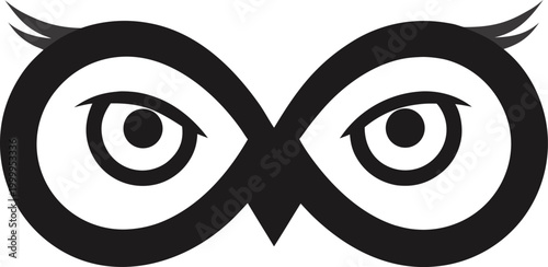 Intense owl eyes logo vector graphic