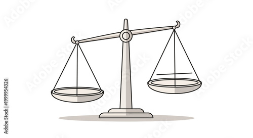 Unbalanced Scale Illustration - Justice, Law, Equilibrium Concept