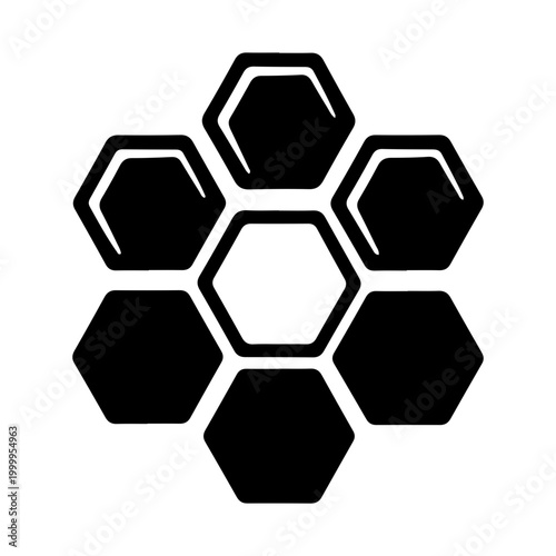 Minimalist Honeycomb Hexagon Pattern Icon Illustration