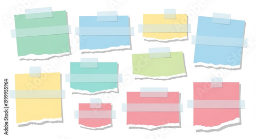 Colorful sticky notes on white.