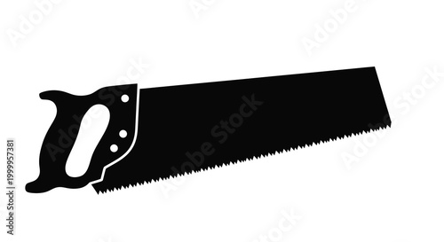 hand saw silhouette on white background high quality