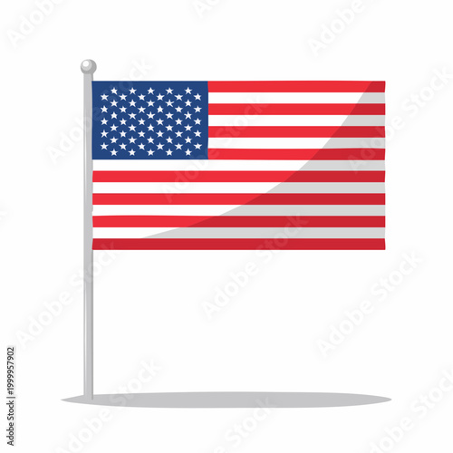 American Flag on a Pole