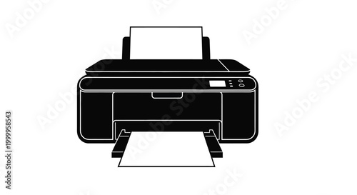 printer silhouette on white background high quality professional