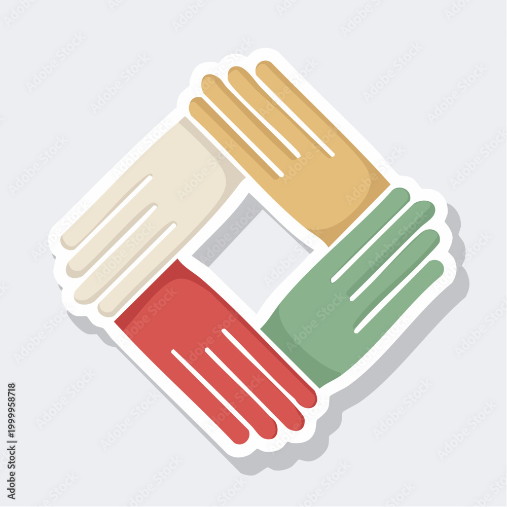 Fototapeta premium Teamwork and Unity Concept with Interlocking Hands