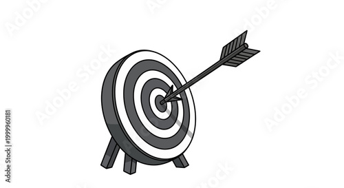 Arrow hitting the bullseye on a target, symbolizing success and achievement.