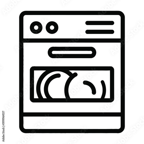 Oven icon with dishes inside