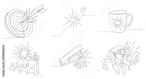 One continuous line drawing of many mobile phones blast effect. digital communication business concept. modern single line art.