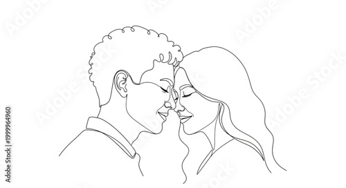 Couple sharing a tender moment with foreheads touching.