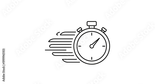 Fast Stopwatch Icon - Speed and Time Concept