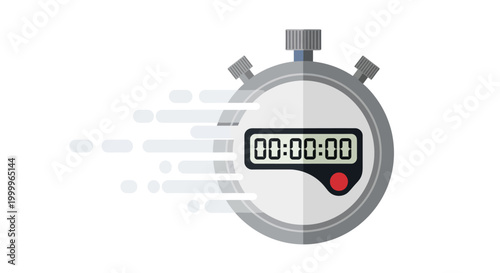 Fast Stopwatch Icon - Speed and Time Measurement Concept