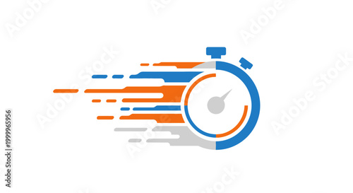 Stopwatch Speed Motion Graphic Icon - Fast Time Concept