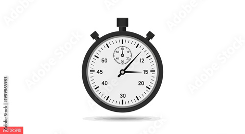 Stopwatch Timer Isolated on White Background - Time Measurement Concept