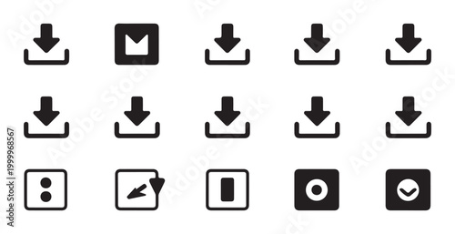 Download arrows set, computer graphic vector illustration for web, mobile apps and business design.